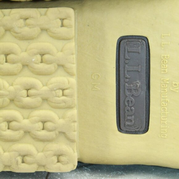 LL Bean Brown Leather 8' Lace Up Round Toe Unlined Ankle Duck Boots Size 11 M - Picture 9 of 10